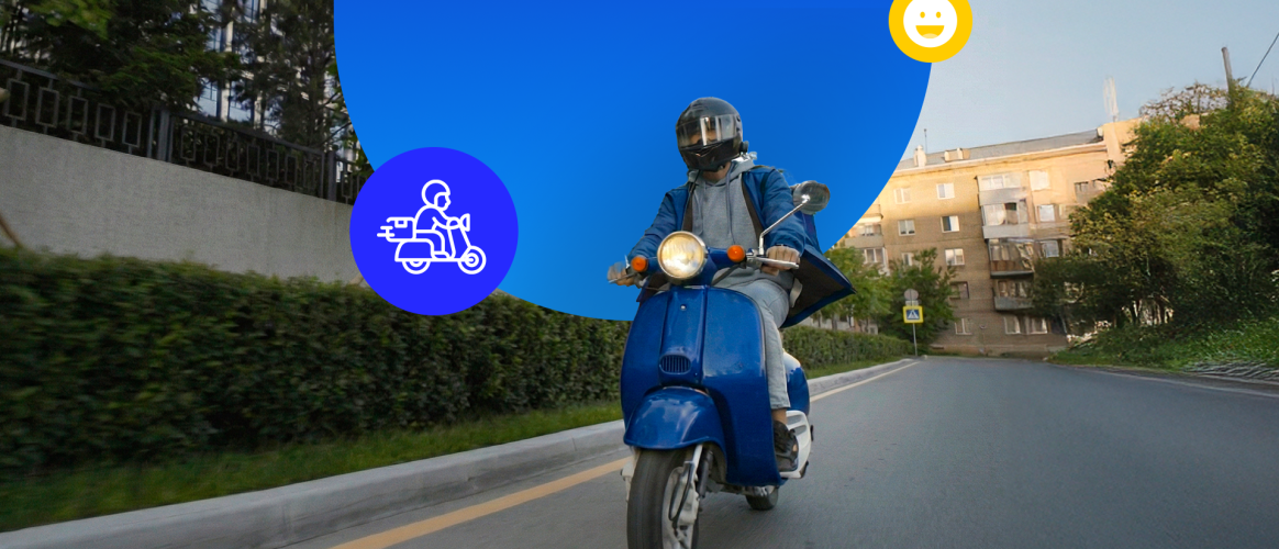 Persona haciendo una entrega a domicilio