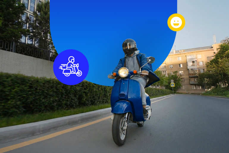 Persona haciendo una entrega a domicilio